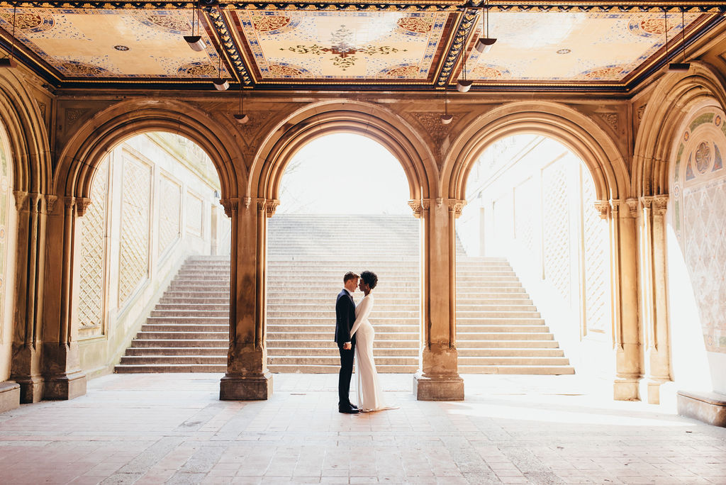 Couple at the Bethesda Terrace Arcade in Central Park